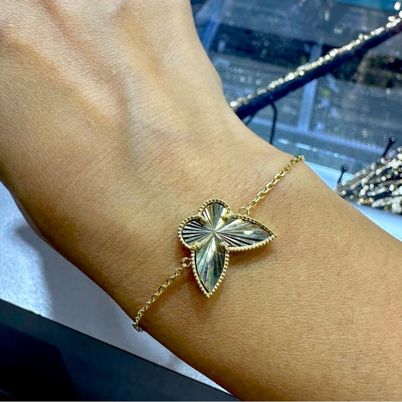 14k real gold butterfly bracelet - Picture 1 of 3